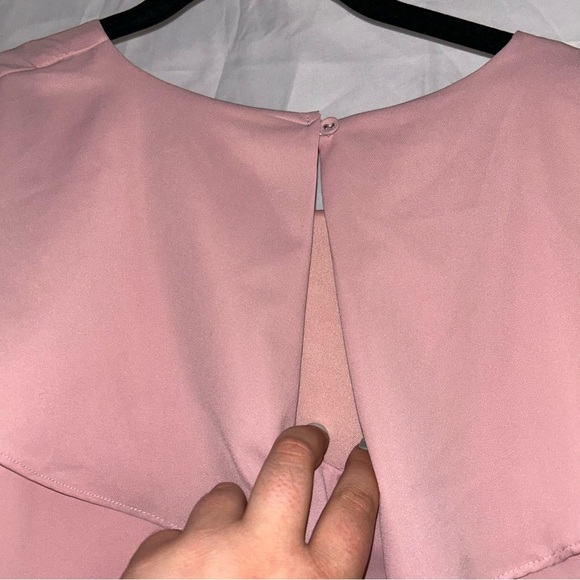 Lulus Dress Lookin' Cute Mauve Pink Short Flutter Sleeve Shift Lined Dress - Picture 6 of 6